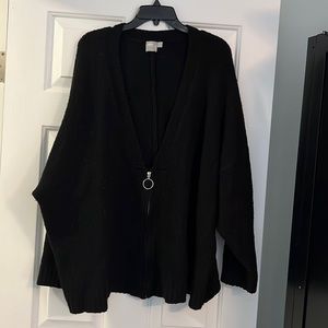 Deep v neck oversized sweater asos size 20 black